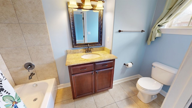 4111 Sir Thopas Dr, Southaven, MS 38671 - bathroom featuring tile patterned floors, vanity, and shower / bath combination with curtain