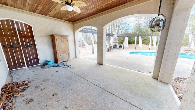 4111 Sir Thopas Dr, Southaven, MS 38671 - view of patio / terrace featuring a ceiling fan and an outdoor pool