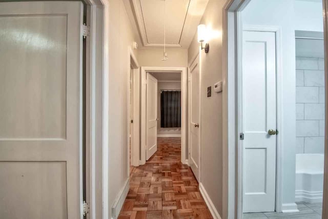 4737 Sequoia Ave, Memphis, TN 38117 - hallway featuring attic access and baseboards
