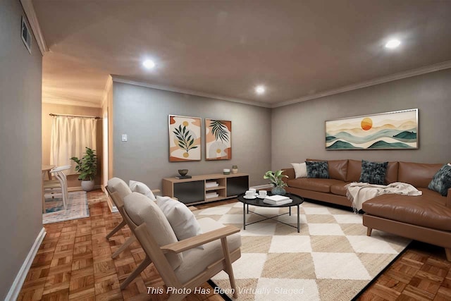 4737 Sequoia Ave, Memphis, TN 38117 - living room with recessed lighting and ornamental molding