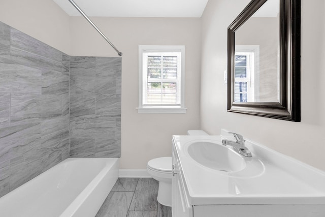 3051 Overbrook Dr, Memphis, TN 38128 - full bath with vanity, marble finish floors, and bathtub / shower combination