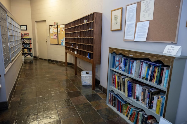 475 N Highland St Unit 3H, Memphis, TN 38122 - corridor with stone tile floors and mail area