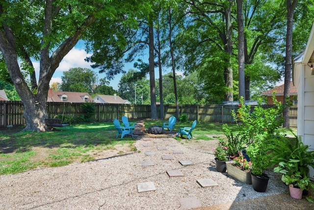 1856 N Rainbow Dr, Memphis, TN 38107 - fenced backyard featuring a fire pit