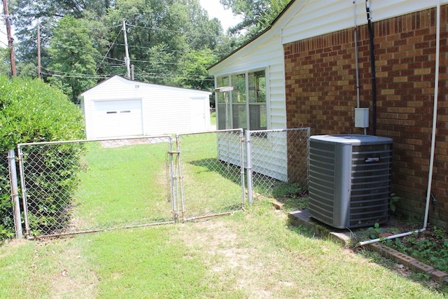 3642 Charlene Rd, Bartlett, TN 38135 - view of yard with a gate, a detached garage, an outbuilding, a sunroom, and driveway