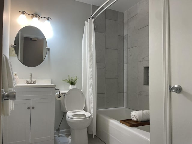 7241 Renda St, Millington, TN 38053 - bathroom featuring vanity, shower / tub combo, and tile patterned flooring