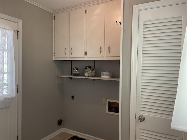 7241 Renda St, Millington, TN 38053 - laundry area featuring electric dryer hookup, washer hookup, and cabinet space