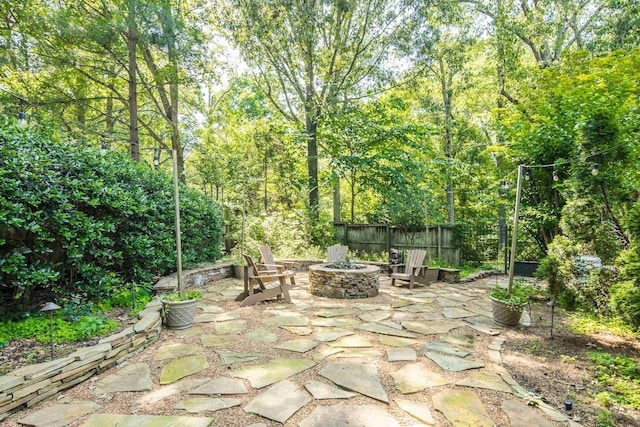236 Riveredge Cv, Memphis, TN 38018 - view of patio / terrace featuring a fire pit