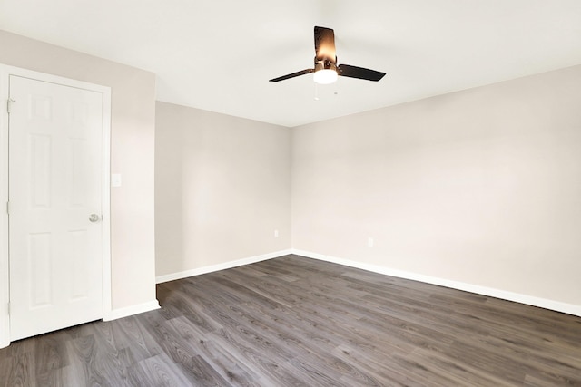 3374 Given Ave, Memphis, TN 38122 - unfurnished room with dark wood-style floors and ceiling fan