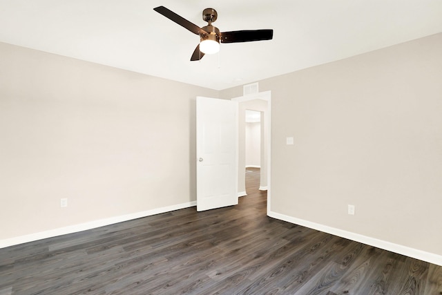 3374 Given Ave, Memphis, TN 38122 - unfurnished room featuring dark wood-type flooring and ceiling fan