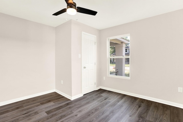 3374 Given Ave, Memphis, TN 38122 - unfurnished room with dark wood finished floors and a ceiling fan