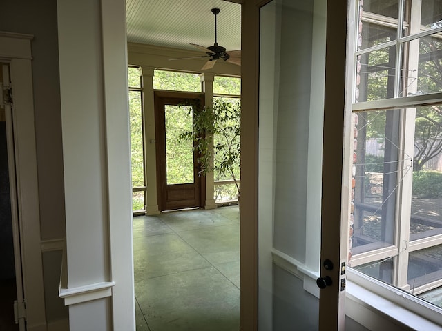 4042 Goodlett Cv, Memphis, TN 38111 - doorway to outside with ceiling fan and finished concrete flooring