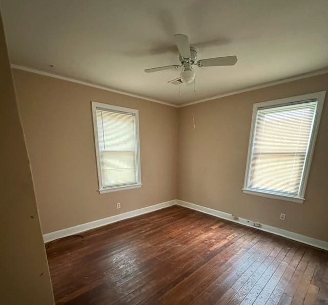 1274 Railton Rd, Memphis, TN 38111 - empty room with crown molding, wood-type flooring, and ceiling fan