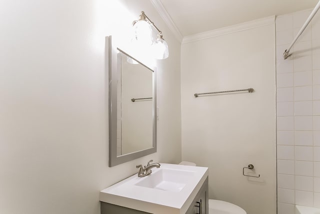 4143 Hilldale Ave, Memphis, TN 38117 - full bathroom with vanity, ornamental molding, and bathing tub / shower combination