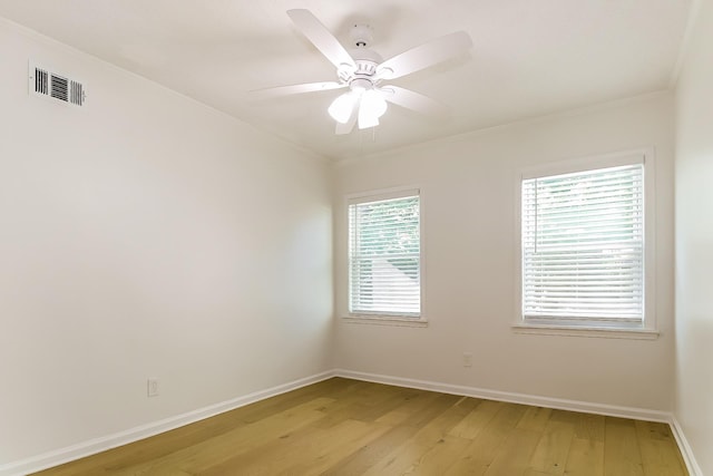 4143 Hilldale Ave, Memphis, TN 38117 - spare room with light wood finished floors, crown molding, and ceiling fan