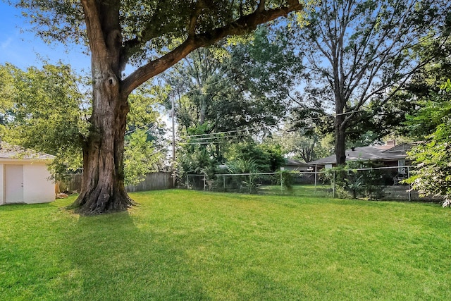 4143 Hilldale Ave, Memphis, TN 38117 - fenced backyard with a storage shed