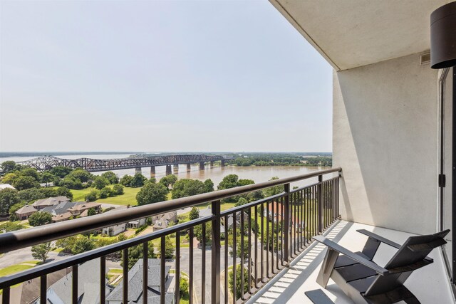 717 Riverside Dr Unit 1403, Memphis, TN 38103 - balcony with a water view