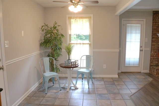 227 Lake Shore Dr, Munford, TN 38058 - dining space featuring a ceiling fan and healthy amount of natural light