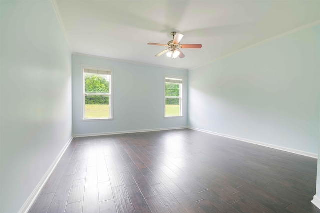 4560 Model Cv, Bartlett, TN 38002 - spare room featuring crown molding, ceiling fan, and dark wood finished floors