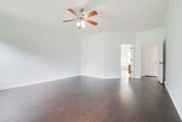 4560 Model Cv, Bartlett, TN 38002 - empty room with a ceiling fan, dark wood-style floors, and crown molding