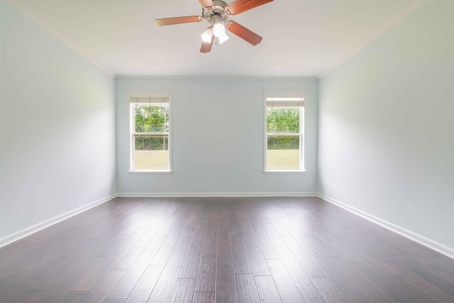 4560 Model Cv, Bartlett, TN 38002 - empty room featuring ceiling fan, crown molding, and dark wood-type flooring