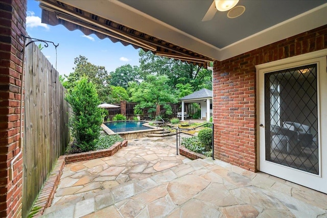4654 Hemlock Ln, Memphis, TN 38117 - fenced backyard with a patio area and a gazebo