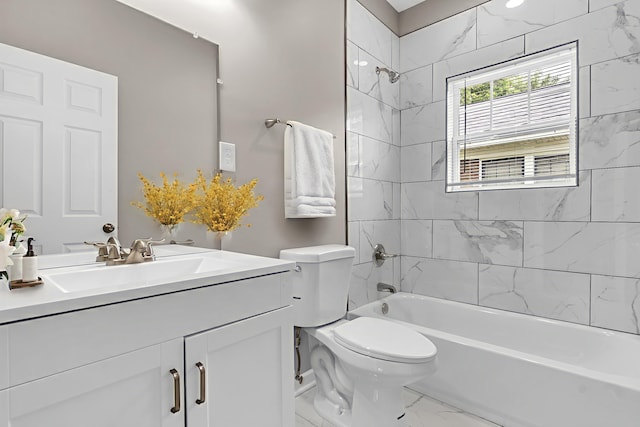 764 Garland St, Memphis, TN 38107 - full bathroom featuring marble look tile flooring, vanity, and washtub / shower combination