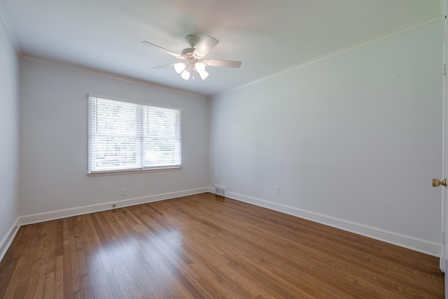 5208 Gwynne Rd, Memphis, TN 38117 - unfurnished room featuring wood finished floors, ceiling fan, and crown molding