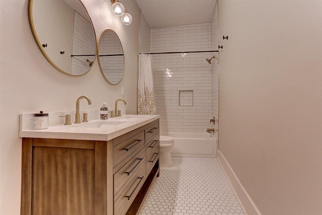 1680 Euclid Ave, Memphis, TN 38114 - bathroom featuring double vanity and shower / bath combination with curtain