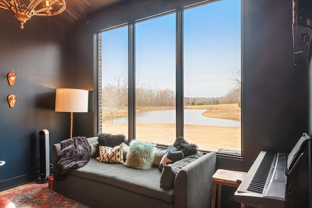 2270 Price Rd, Moscow, TN 38057 - living room featuring a chandelier and a water view
