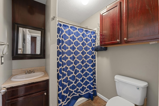 1635 Norton Rd, Middleton, TN 38052 - full bath featuring vanity, a textured ceiling, a shower with curtain, and tile patterned floors
