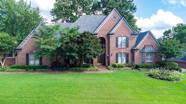 8799 Featherleigh Ln, Germantown, TN 38138 - view of front facade with a front yard and brick siding