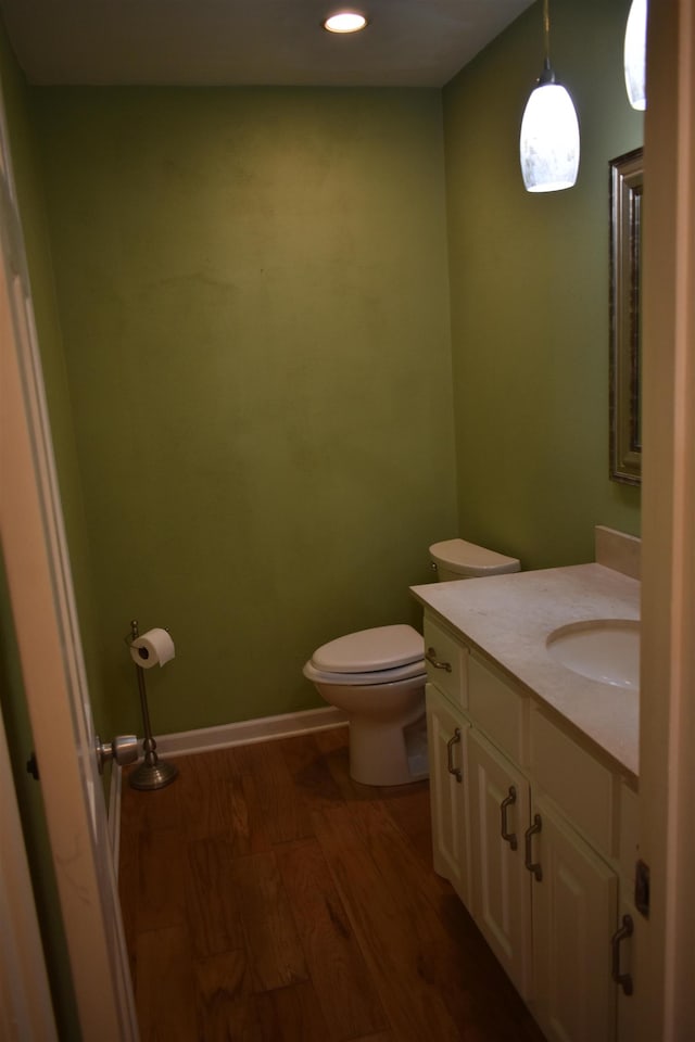 101 Bob St, Selmer, TN 38375 - bathroom with vanity, wood finished floors, and recessed lighting