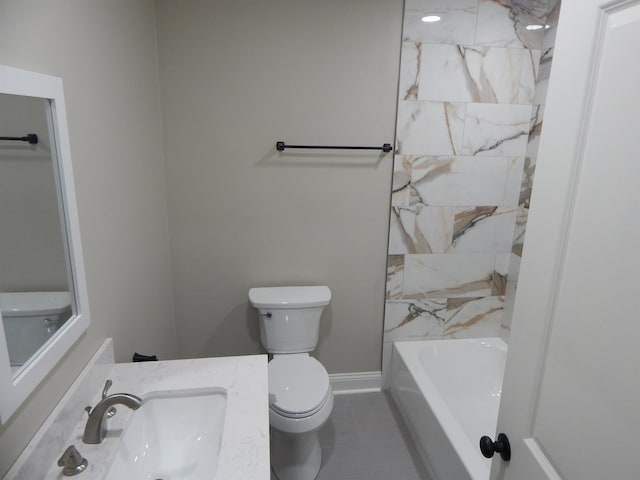 1849 Townsend Ave, Memphis, TN 38127 - bathroom featuring tile patterned floors, vanity, and bathing tub / shower combination