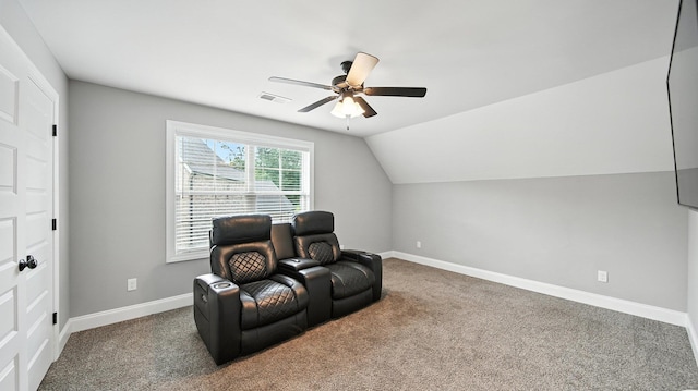 720 Woodland Fox Cv, Cordova, TN 38018 - sitting room featuring ceiling fan, carpet floors, and lofted ceiling