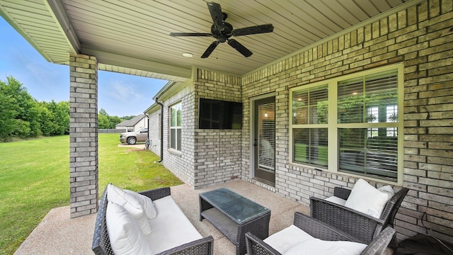 720 Woodland Fox Cv, Cordova, TN 38018 - view of patio / terrace with an outdoor living space and ceiling fan