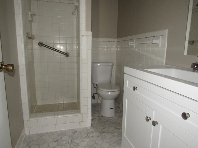 4632 Plato Ave, Memphis, TN 38128 - bathroom with vanity, a stall shower, and tile patterned floors