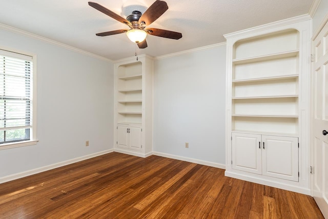 2539 Kenwood Rd, Bartlett, TN 38134 - unfurnished room with wood finished floors, a ceiling fan, and ornamental molding