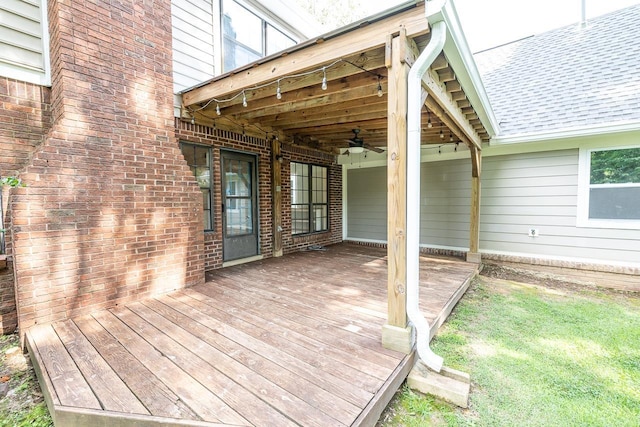 2539 Kenwood Rd, Bartlett, TN 38134 - wooden deck with ceiling fan
