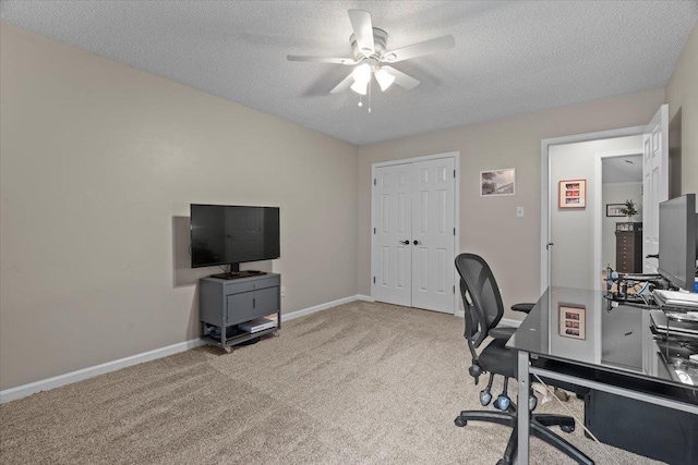 3077 Stonecrest Cir E, Lakeland, TN 38002 - office space featuring a ceiling fan, a textured ceiling, and carpet