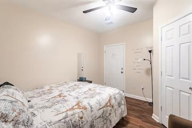 4740 Dustin Place Dr, Southaven, MS 38671 - bedroom featuring dark wood-type flooring and a ceiling fan