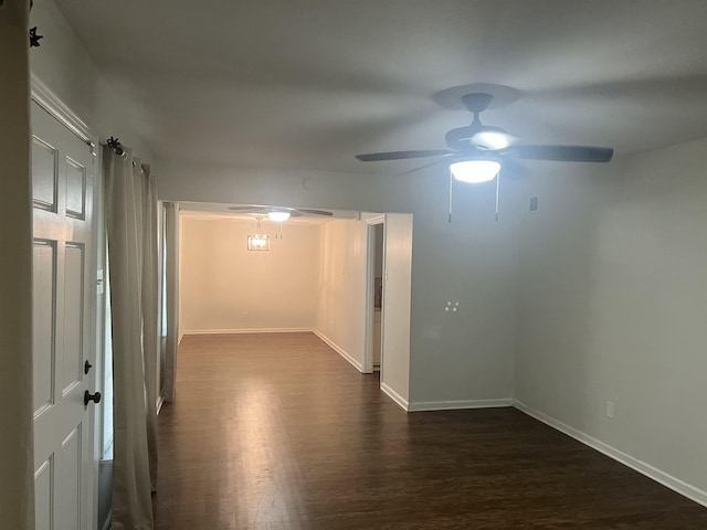 3603 Bigelow St, Memphis, TN 38127 - empty room with dark wood-type flooring and ceiling fan