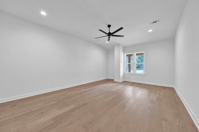 9700 N Helene Cv, Millington, TN 38053 - spare room with light wood-style flooring, a ceiling fan, and recessed lighting