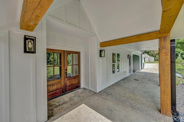 9700 N Helene Cv, Millington, TN 38053 - property entrance with french doors and board and batten siding