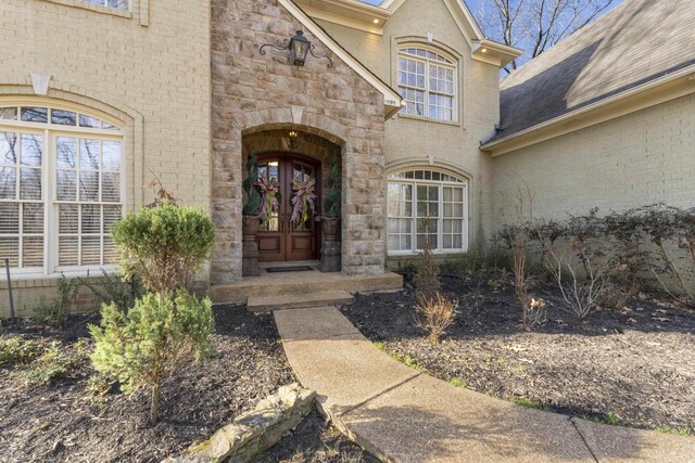 11095 Latting Rd, Eads, TN 38028 - property entrance featuring brick siding and stone siding