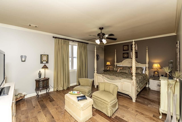 190 Links View Dr, Oakland, TN 38060 - bedroom with crown molding, wood finished floors, and a ceiling fan