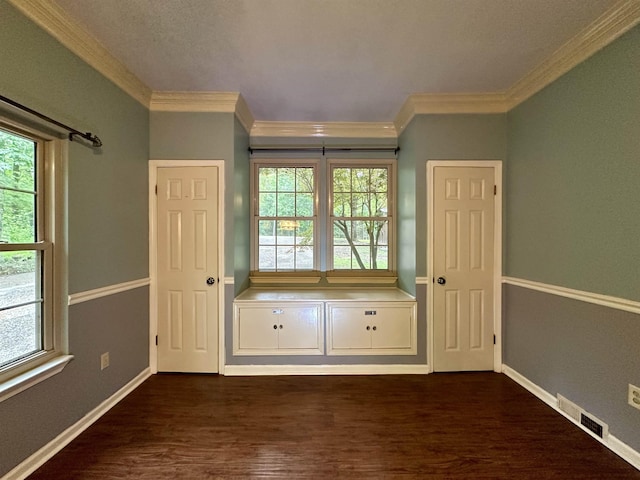 1790 Country Club Rd, Somerville, TN 38068 - spare room with crown molding, dark wood-style floors, and healthy amount of natural light