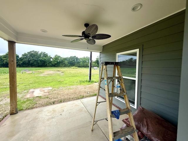32 Foxchase Dr, Mason, TN 38049 - view of patio / terrace featuring a ceiling fan