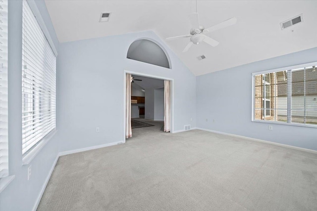 8897 Parkview Oaks Cir, Olive Branch, MS 38654 - unfurnished bedroom with carpet flooring, ceiling fan, and high vaulted ceiling