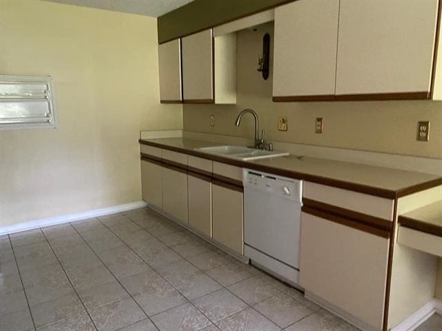 7148 Tranquil Creek Dr, Memphis, TN 38125 - kitchen featuring dishwasher, white cabinets, light tile patterned floors, and light countertops