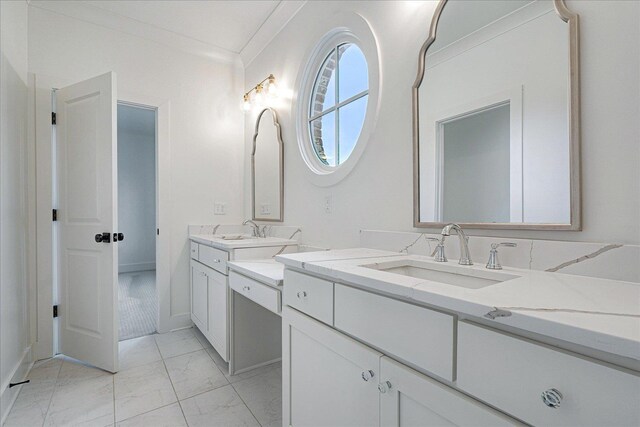 2486 E Allelon Rd E, Germantown, TN 38138 - full bathroom with marble look tiles and two vanities